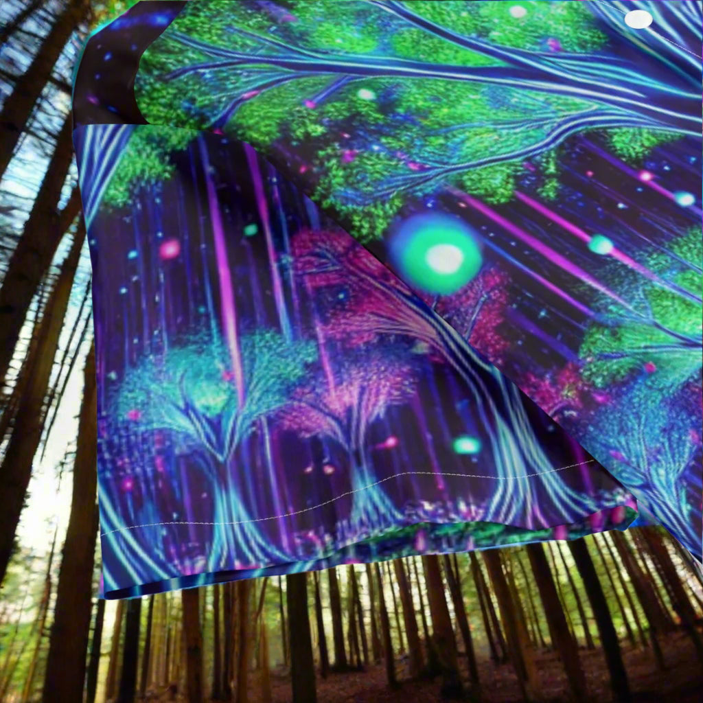 Forest Festival Neon Short Sleeve Neon Purple Neon Green Neon Blue