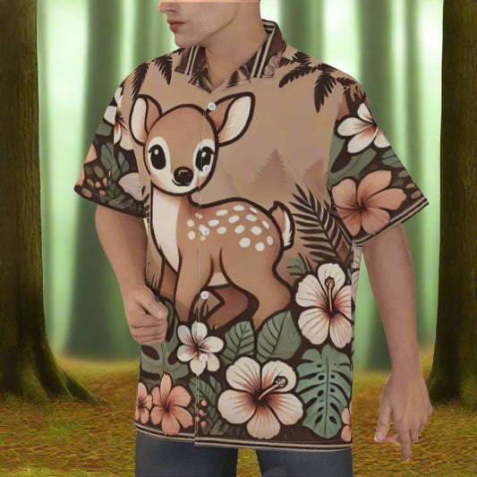 Baby Deer Aloha Hawaiians Hawaiian Shirt Left Center