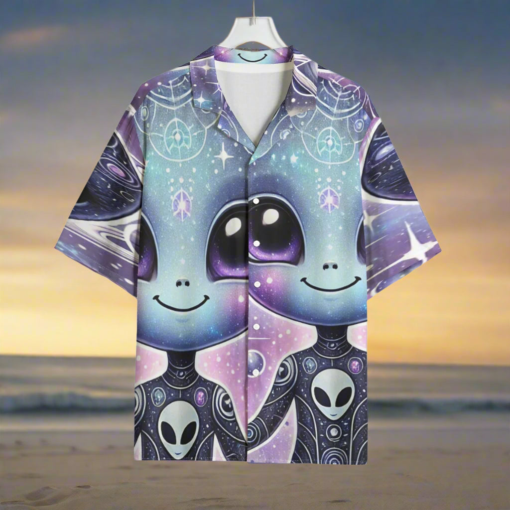 Aliens Pluto Parent Pair Hawaiian Shirt Rayon